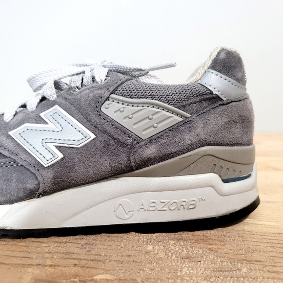 New Balance 998 Suede Gray Sneakers Womens Absorb USA MADE Athletic Shoes Size 6 - Picture 7 of 13